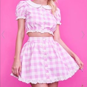Sugar Thrillz Pink & White S’more Sweetness Gingham Set